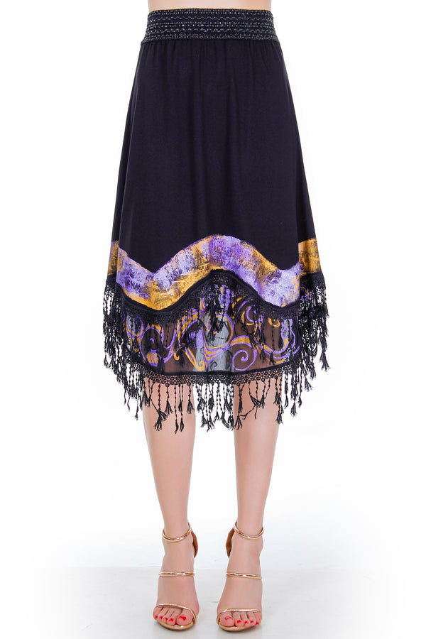 Fusta pictata jerse  Liza Panait Liza Panait Online Boutique